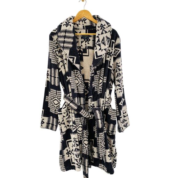 Pendleton black southwestern terry robe M-L - Picture 1 of 5